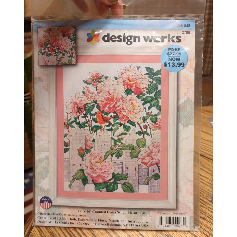 NEW Design Works Counted Cross Stitch Kit JAS-048‎ "Roses In Provence"